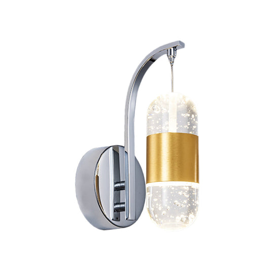 Minimalistic Bubble Crystal Led Chrome Wall Mounted Lamp - Capsule Restaurant Light Sconce