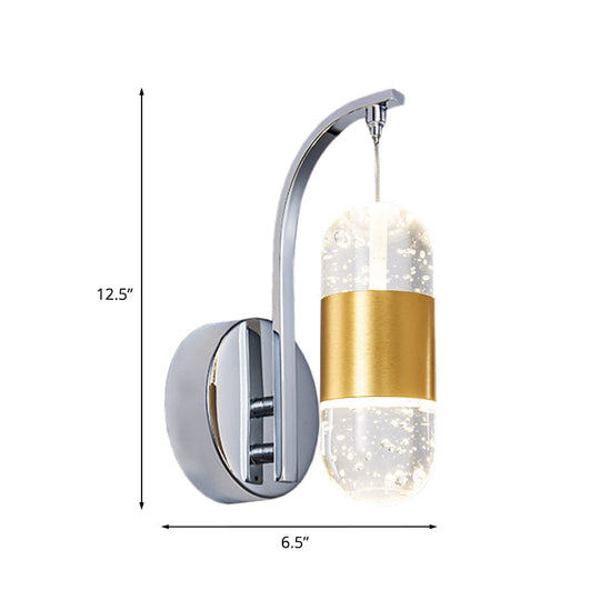 Minimalistic Bubble Crystal Led Chrome Wall Mounted Lamp - Capsule Restaurant Light Sconce