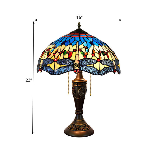 Daniela - Dragonfly Jeweled Table Lamp - Mediterranean Inspired Nightstand Light