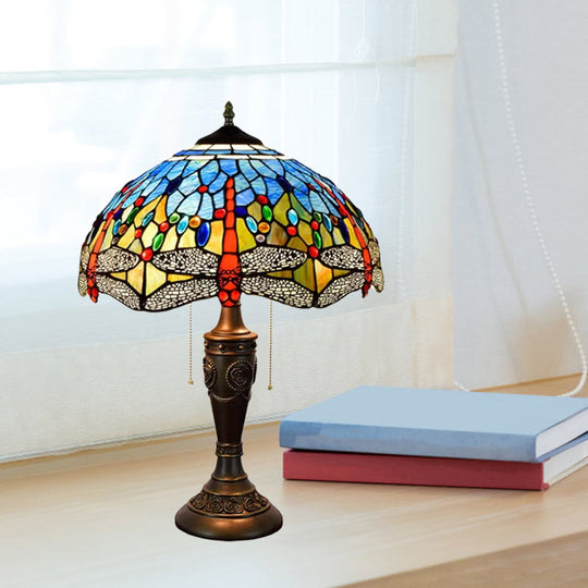 Daniela - Dragonfly Jeweled Table Lamp - Mediterranean Inspired Nightstand Light