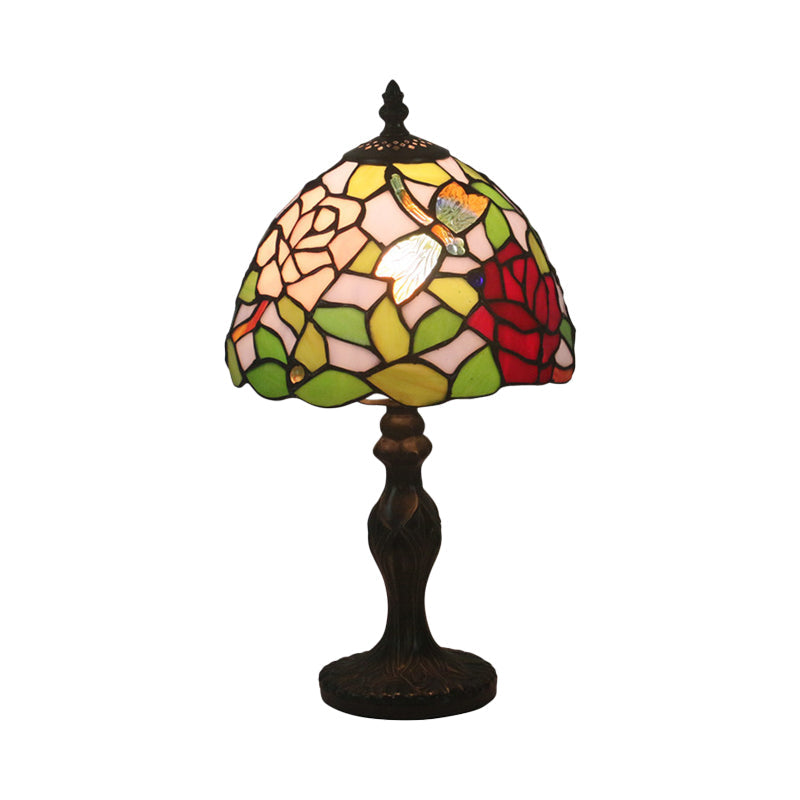 Baroque Cut Glass Night Table Lamp With Baluster Red/Pink Lighting For Bedroom