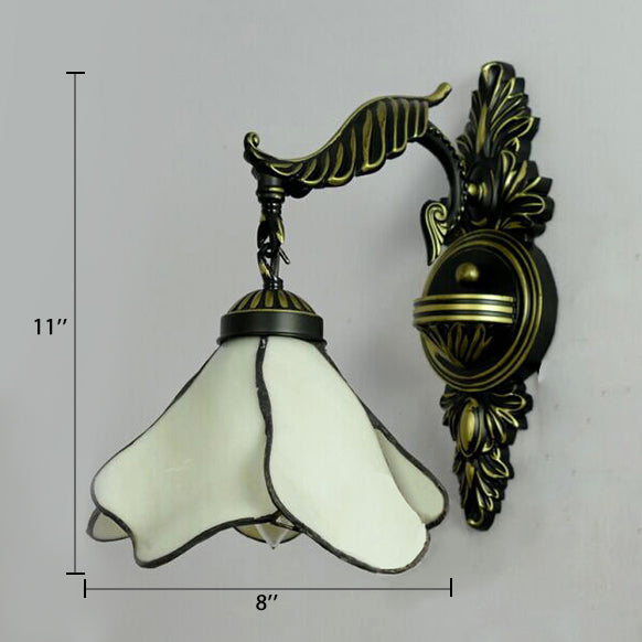 Tiffany Petal Sconce - Ivory/Pink/Blue Wall Mounted Light For Bedroom