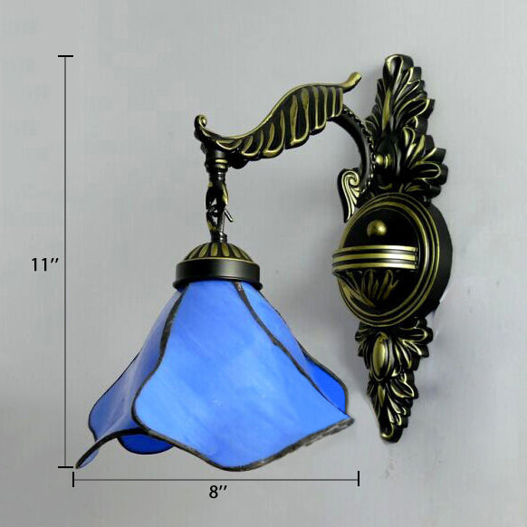 Tiffany Petal Sconce - Ivory/Pink/Blue Wall Mounted Light For Bedroom