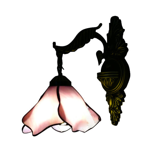 Tiffany Petal Sconce - Ivory/Pink/Blue Wall Mounted Light For Bedroom