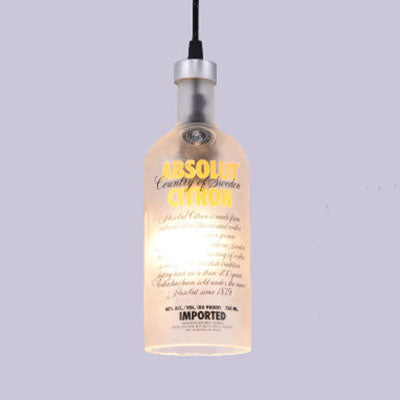 Farmhouse Bottle Glass Pendant Ceiling Light Fixture - Brown/Yellow, 1 Bulb