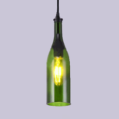 Farmhouse Bottle Glass Pendant Ceiling Light Fixture - Brown/Yellow, 1 Bulb