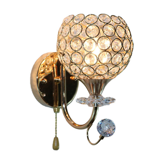 Contemporary Beveled Glass Gold Wall Sconce Light With 1 Head - Stylish Mount Fixture For Living