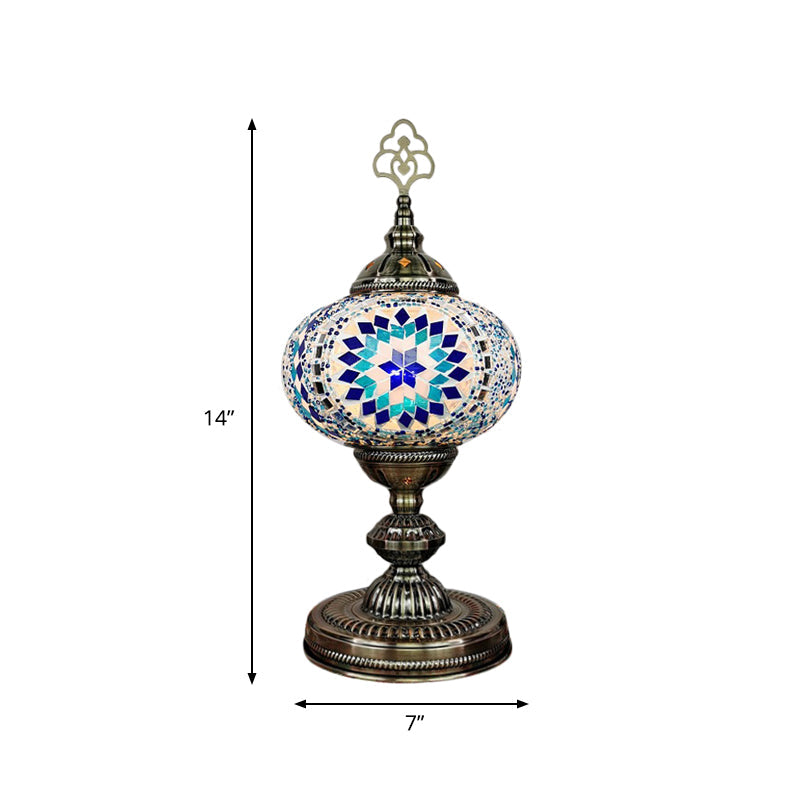 Caroline - Moroccan Oblong Night Light - Stained Art Glass Lamp