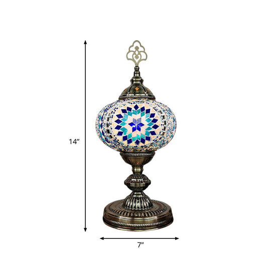 Caroline - Moroccan Oblong Night Light - Stained Art Glass Lamp