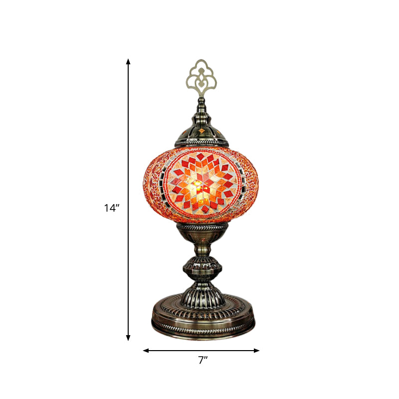 Caroline - Moroccan Oblong Night Light - Stained Art Glass Lamp