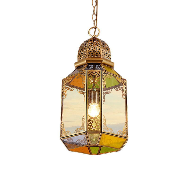 Retro Single Bulb Pendant Lamp With Clear Glass Shade And Brass Finish For Living Room Ceiling