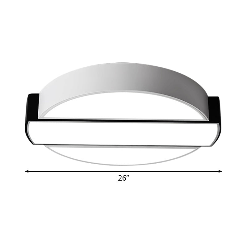 LED Metal Flush Mount Ceiling Light for Bedroom in Warm/White - Modern Round Design, 18"/22"/26" Diameter