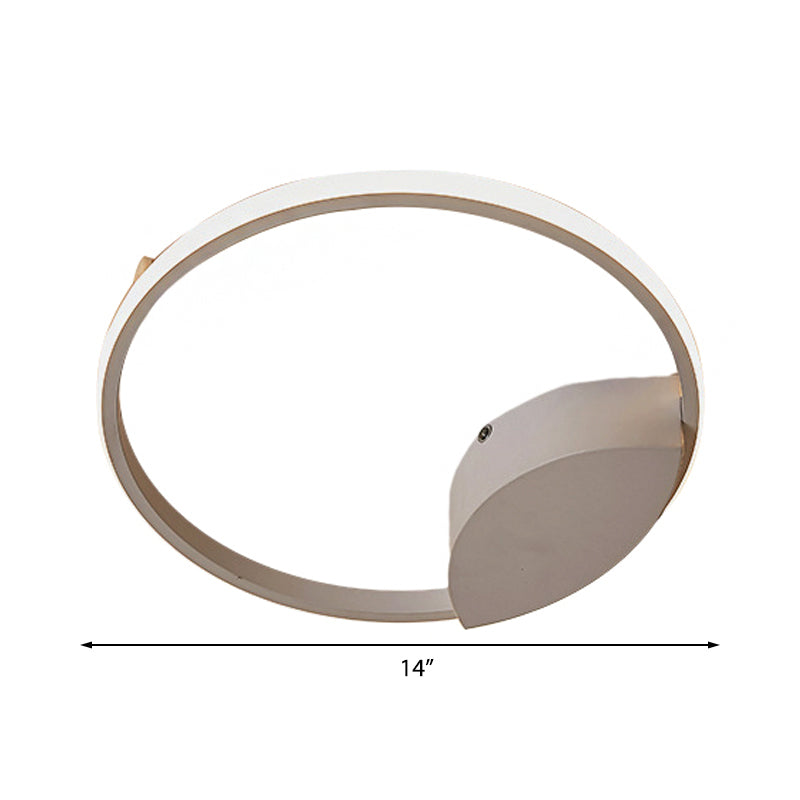 White Light Circular Flush Mount LED Ceiling Fixture (14"/19"/21.5") for Hallways and Corridors