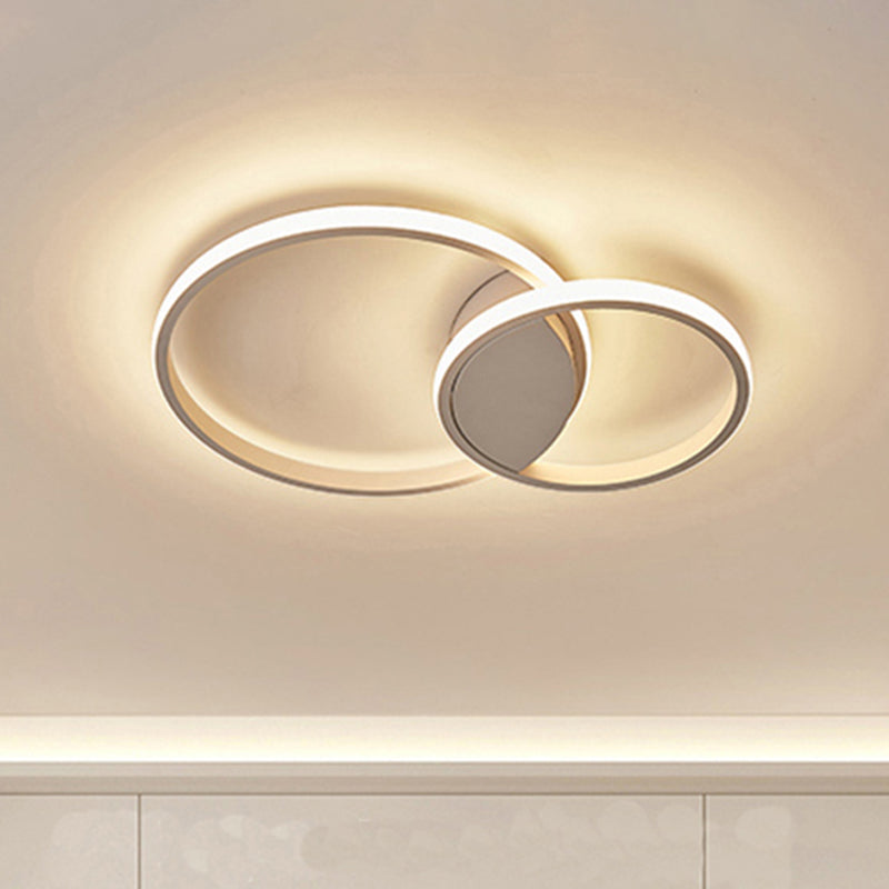 White Light Circular Flush Mount LED Ceiling Fixture (14"/19"/21.5") for Hallways and Corridors