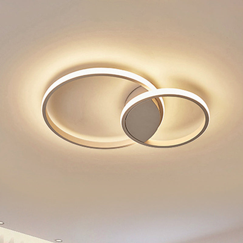 White Light Circular Flush Mount LED Ceiling Fixture (14"/19"/21.5") for Hallways and Corridors