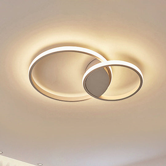 White Light Circular Flush Mount Led Ceiling Fixture (14/19/21.5) For Hallways And Corridors