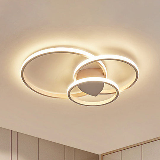 White Light Circular Flush Mount LED Ceiling Fixture (14"/19"/21.5") for Hallways and Corridors