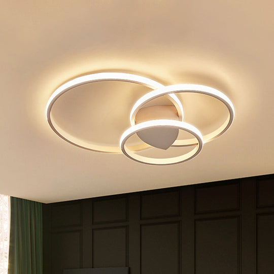 White Light Circular Flush Mount LED Ceiling Fixture (14"/19"/21.5") for Hallways and Corridors