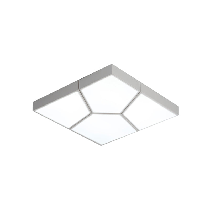 Sleek Squared/Rectangular Flush Mount LED Ceiling Light in Black/White, White/Warm Light - Modern Acrylic Design for Bedrooms