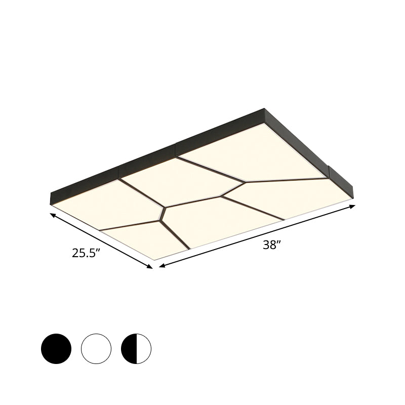 Sleek Squared/Rectangular Flush Mount Led Ceiling Light In Black/White White/Warm - Modern Acrylic