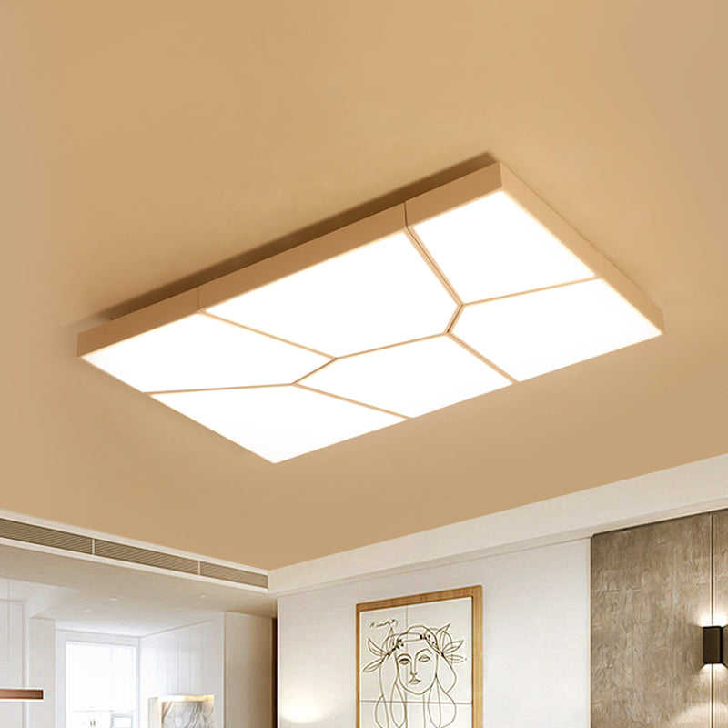 Sleek Squared/Rectangular Flush Mount Led Ceiling Light In Black/White White/Warm - Modern Acrylic