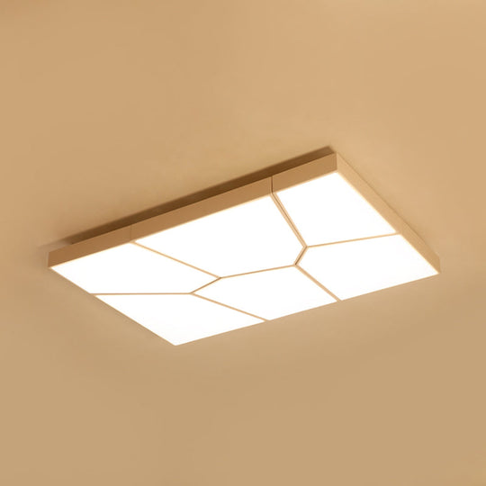 Sleek Squared/Rectangular Flush Mount Led Ceiling Light In Black/White White/Warm - Modern Acrylic