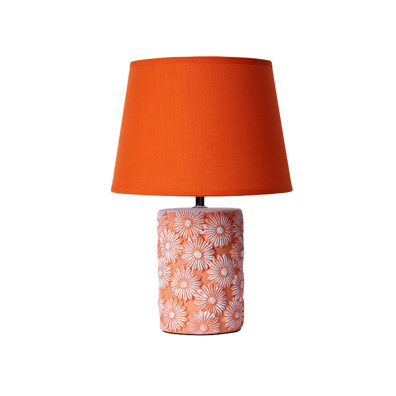 Modern Nordic Table Lamp With Ceramic Base Single Fabric Shade - Orange Barrel Night Light