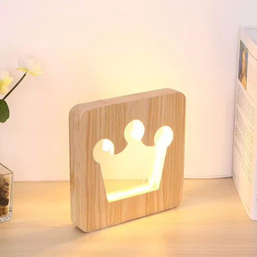 Modern Crown Desk Lamp In Beige For Study Room Or Child Bedroom