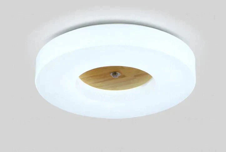 Simple Creative Home Round Solid Wood Ceiling Lamp