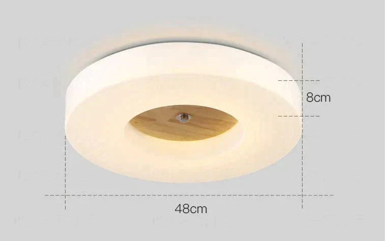 Simple Creative Home Round Solid Wood Ceiling Lamp 48Cm36W / Warm Light