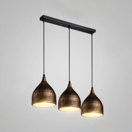 Industrial Bronze Bell Pendant Light with Linear Canopy - Perfect for Kitchen Lighting