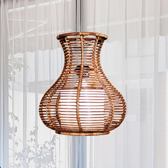 Japanese Rattan Hanging Pendant Light For Restaurant Or Cafe