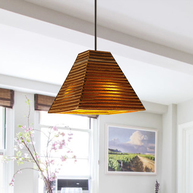 Asian Style Trapezoid Paper Pendant Lamp - Perfect For Dining Table