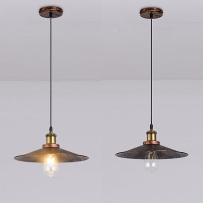 Industrial Rustic Flared Shade Pendant Light Fixture – 1 Light Indoor Ceiling Lamp