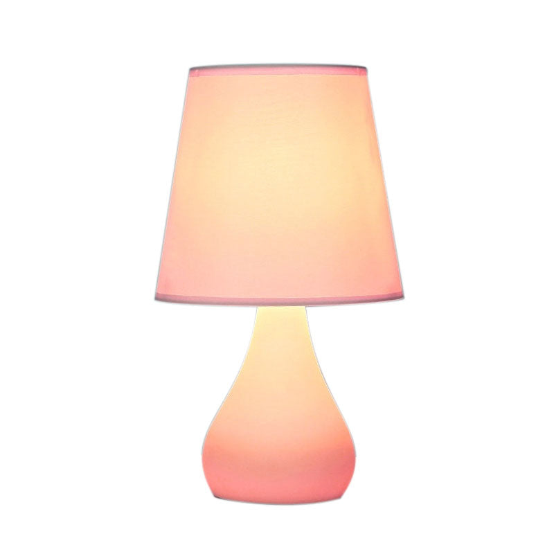 Blue/Pink Ceramic Urn Table Lamp - Nordic Style Night Reading Light With Fabric Shade