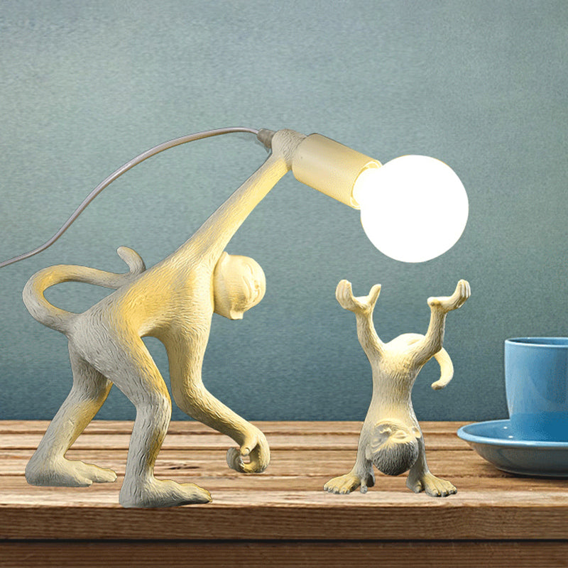 Artistic Monkey Shape Night Table Light - Stylish 1 Bulb Reading Lamp For Bedroom Available In Gold