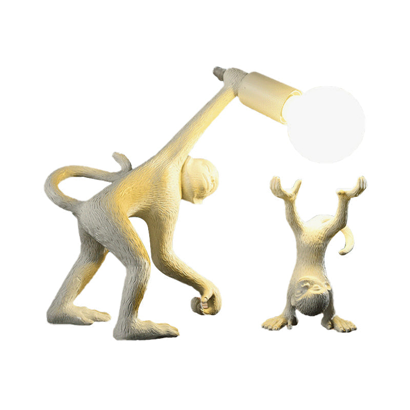 Artistic Monkey Shape Night Table Light - Stylish 1 Bulb Reading Lamp For Bedroom Available In Gold