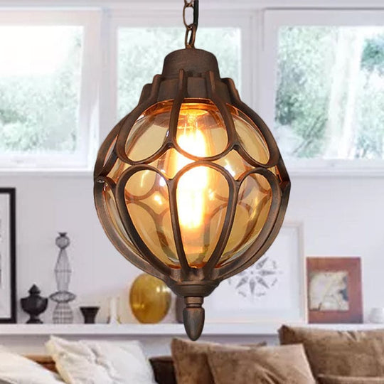 Vintage style Orb Pendant Lamp Suspension Lamp in Black/Bronze/Gold