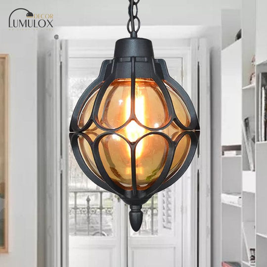 Vintage style Orb Pendant Lamp Suspension Lamp in Black/Bronze/Gold