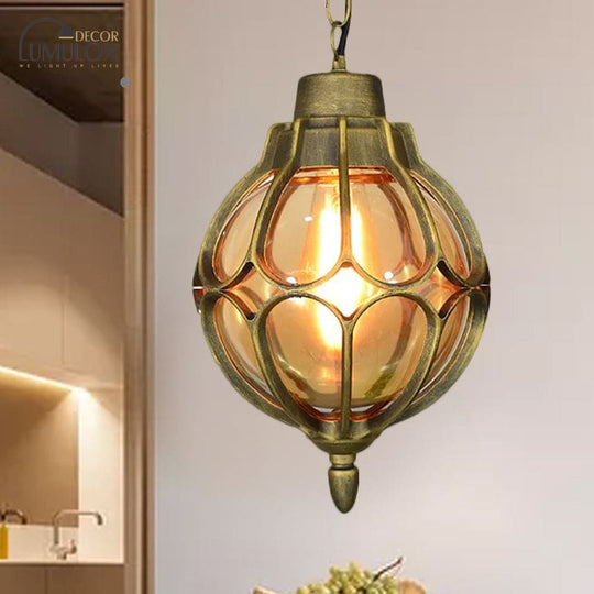 Vintage style Orb Pendant Lamp Suspension Lamp in Black/Bronze/Gold