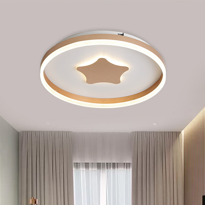 Minimalist Led Acrylic Star Flushmount Lighting In White Bedroom Flush Lamp - 16/19.5 Diameter