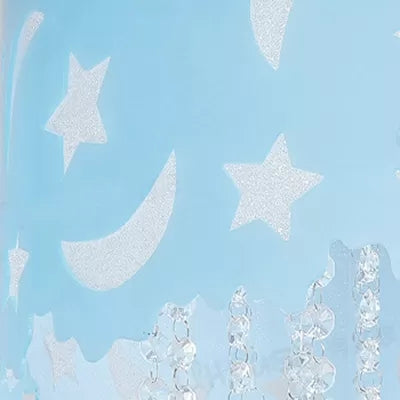 Blue Star & Moon LED Flush Mount Ceiling Light with Crystal Bead for Kids' Bedroom