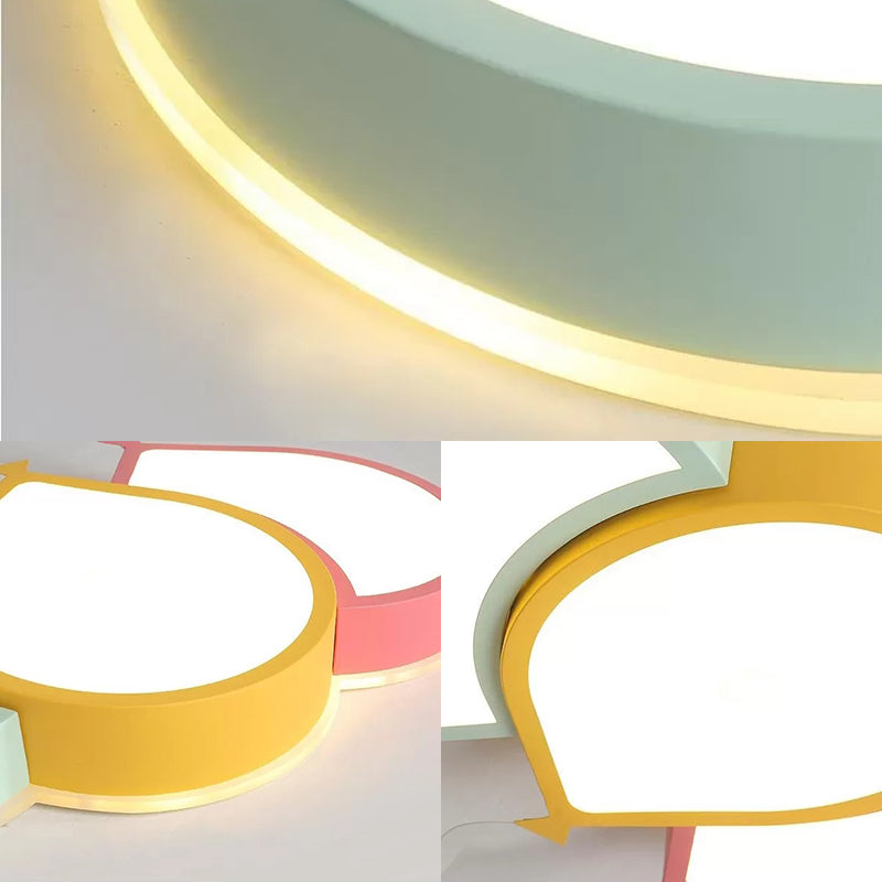 Kid's Bedroom LED Ceiling Lamp in Macaron Loft Style - Acrylic Flat Balloon Design