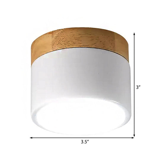 White Acrylic LED Drum Ceiling Mount Light for Simple & Stylish Living Room Lighting