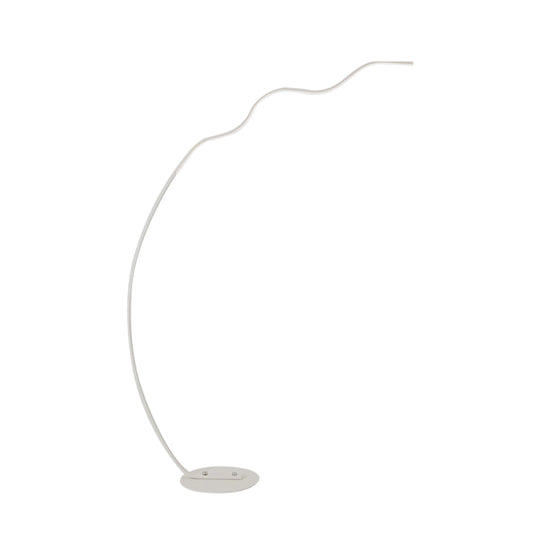 Wave-Shaped Led Metal Standing Lamp With Warm/White Light - Contemporary Floor Lighting