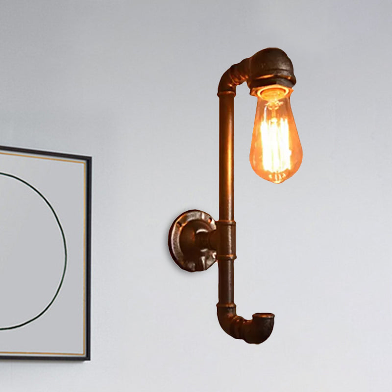 Industrial Style Wall Lamp With Water Pipe Metal Shade In Bronze