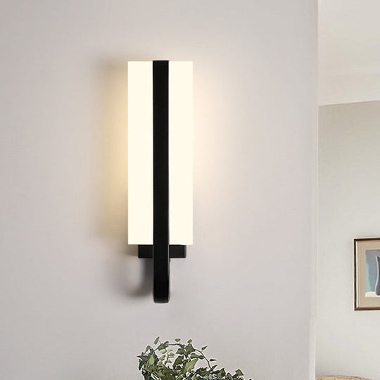 Modern Led Black Wall Sconce Light Fixture For Living Room - Minimalistic Metal Design White/Warm /