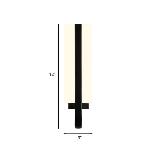 Modern Led Black Wall Sconce Light Fixture For Living Room - Minimalistic Metal Design White/Warm