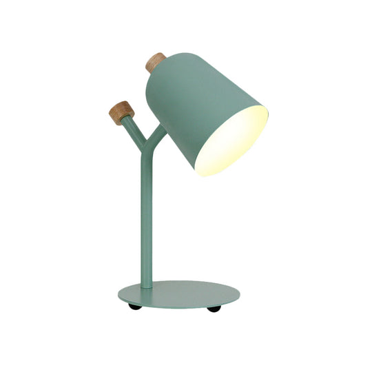 Macaroon Single Head Metal Table Lamp - Green/Light Pink Ideal For Study Room Reading