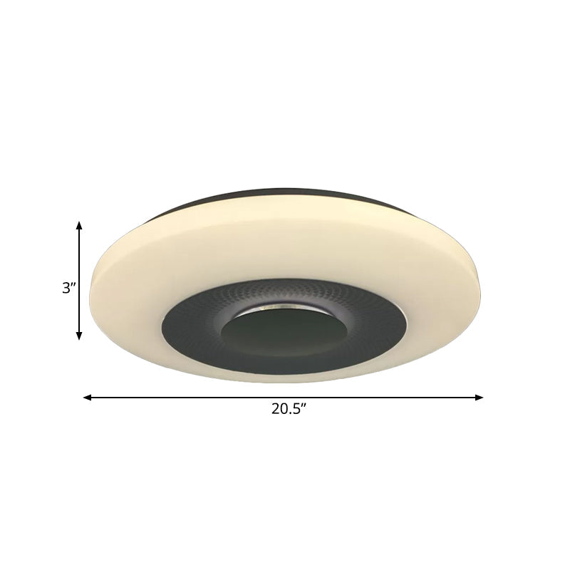 Modern Led Bedroom Flush Mount Fixture With Airship Acrylic Shade In Warm/Natural Light - White